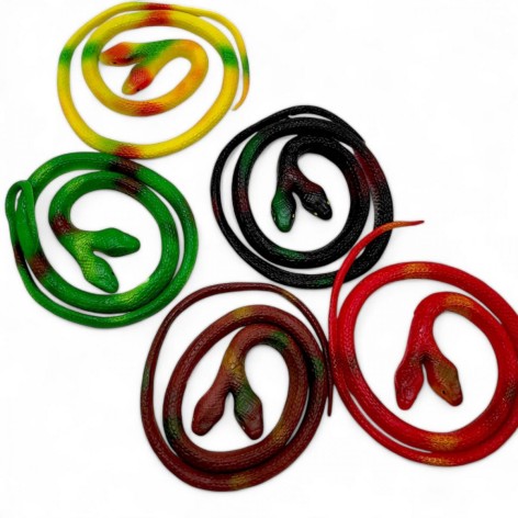 Резиновая змея двухголовая (75 см), микс видов, цена за 1 шт.