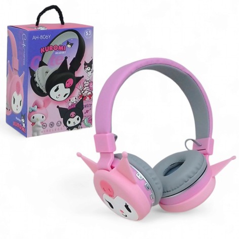 Наушники беспроводные аниме Kuromi, розовые