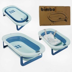 Детская ванночка Bimbo складная с клапаном слива и электронным датчиком температуры