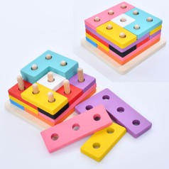 Дерев'яна іграшка Геометрика 15дет, пакет, 11-11-5,5см 