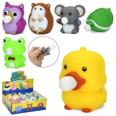 Іграшка тварина, 6,5см, антистрес, іграшка-надувашка, тварина з жуйкою, (6видів) /10/120/12шт в кор. 24-18-8см