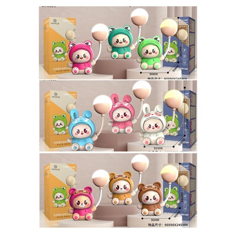 Ночник 22см, свет-2режимы, аккум, USBзарядное, 3 вида по 3 цвета, в кор-це, 9-18-9см /60/