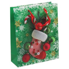 Пакет подарочный 32 х 26 см зеленый