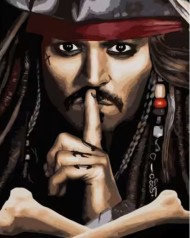 Набір для розпису по номерах Капітан Джек Горобець Strateg розміром 40х50 см (GS991)