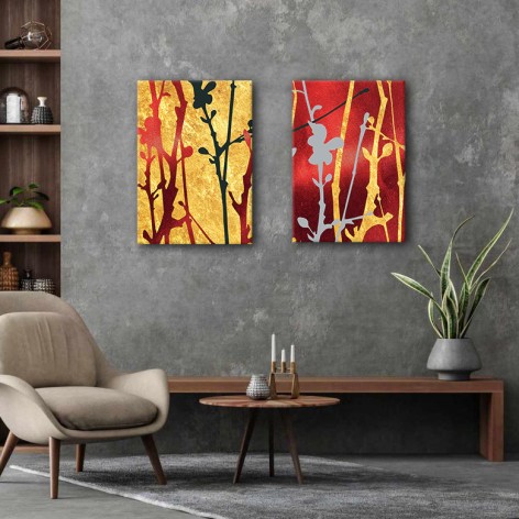 Набор картин с поталью по номерам Riviera Blanca Красное золото (ITR-076) 2 шт в наборе