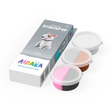 Набор самостоятельно твердеющего пластилина ЛИПАКА – СОБАЧИ ИСТОРИИ: БУЛЬТЕРЬЕР