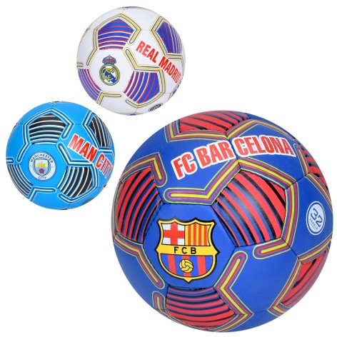 Мяч футбольный размер 5, ПУ1, ручная работа, 32 панели, 410-430г, 3 вида (клубы), в п/е 