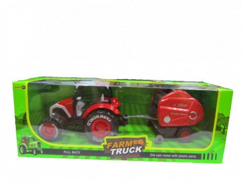Трактор іграшковий з причепом інерційний метал 32*9,5*11,5 см