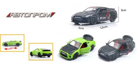 Машина металлическая АВТОПРОМ 1:32,2 цвета,откр.дверь,багажник,кор.16,5*7,5*7,5см 