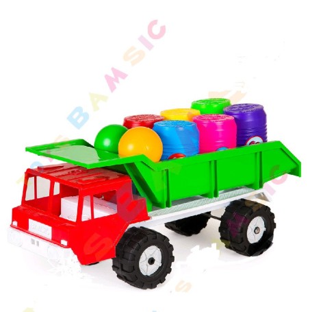 Машинка игрушечная Денни классик самосвал с бочонками Бамсик