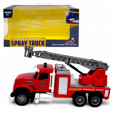 Машина інерційна "Пожежна" озвучена, зі світлом, з паром (в коробці 24x9,5x13 см)