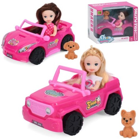 Кукла 11см, машина 15см, собака, 2 вида, в кор-це, 15,5-13-10см /72/