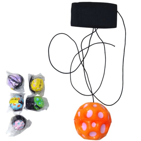 М'яч дитячий фомовий антигравітаційний Moon Ball, 6 см, на резинці+браслет, мікс, 1 штука
