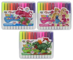 Фломастери з м'якою кистью, 24кол.змиваєм.14,5см,в уп.ПВХ,3в.(4*14)