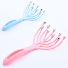 Масажер для голови, тіла, 9-19см, пластик+метал, 2кольори, в п/е 