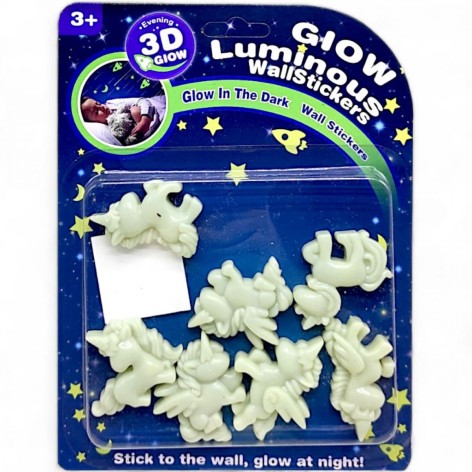 Неоновые (люминесцентные) наклейки "Единорожки" (7 шт)