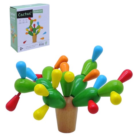 Дерев'яна пірамідка-конструктор MIC "Кактус" 27 елементів (ДК001)