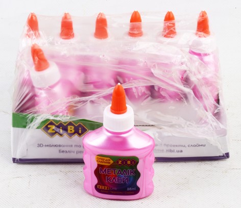 УЦІНКА 30% Клей МЕТАЛІК (для слаймів) рожевий на PVA-основі, 88 мл