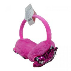 Хутряні навушники малинові зорі