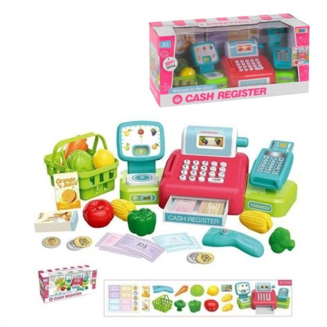 Кассовый аппарат 8352 звук, касса, сканер, продукты, корзина, весы, терминал, в коробке