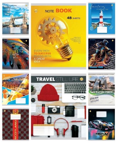 Тетрадь 48 л.линия Твердая ТЕ42502 МИКС 3, 10 шт. в уп. /200/, 10к.