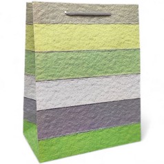 Пакет подарочный, полосатый (23х18 см), зеленый