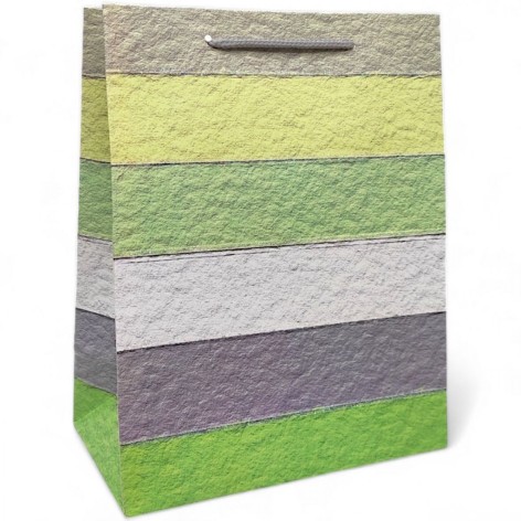 Пакет подарочный, полосатый (23х18 см), зеленый