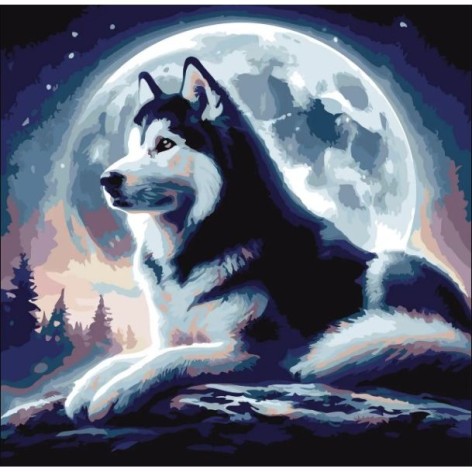 Картина по номерам "Хаски" 30х30 см