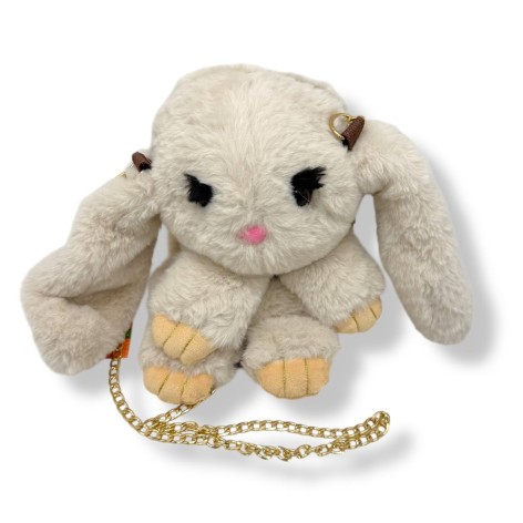 Мʼяка іграшка-рюкзак "Кролик" (МОЛОЧНИЙ) 25 см.
