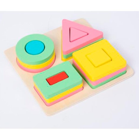 Дерев'яна іграшка Геометрика 16дет, у пакеті, 14,5-14,5-3см 