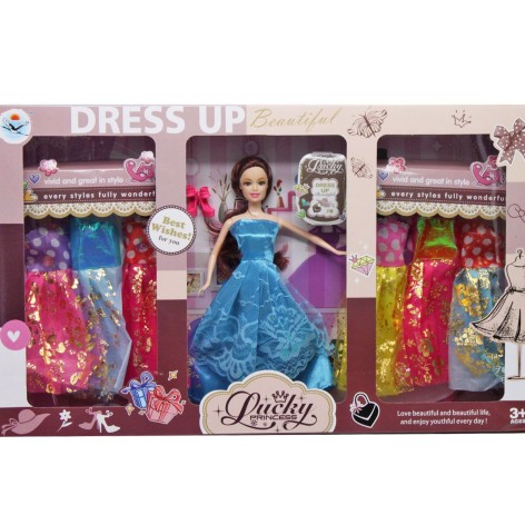 Кукла с гардеробом "Lucky Princess" (в голубом)
