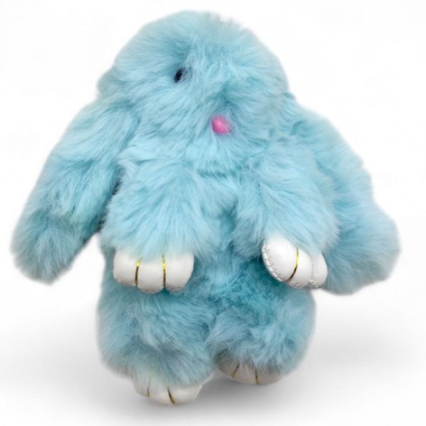 Брелок меховой "Кролик", бирюзовый