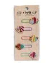 Закладки-скріпки з дерев'яним декором 5шт. Тистечка