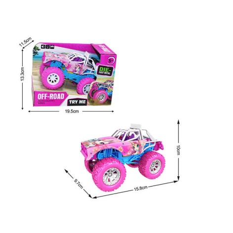 Іграшковий джип Die Cast Рожевий металевий з пластиковими деталями 20x14x12 см
