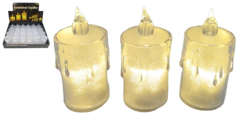 Свеча декоративная светодиодная LED 8см (пластик) в/у (40*24)