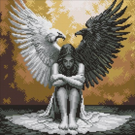 Алмазная мозаика - "Две стороны души" ©art_selena_ua, 40х40см