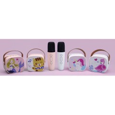 Мікрофон 13,5см, 2в1(колонка 7,5см), на акум, USBзарядне, 6W, TFслот, 4 види, 17,5-16,5-7,5см 