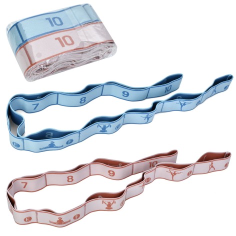 Еспандер еластична стрічка для фітнесу, гімнастична стрічка, резинка для розтяжки, 120х4см, 2 кольори /25/50/2шт в уп