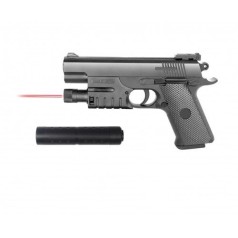 032B Пластиковий пістолет лазер+глушитель
