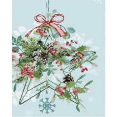 Набір для розпису по номерах Новорічна прикраса Strateg розміром 40х50 см (GS1585)