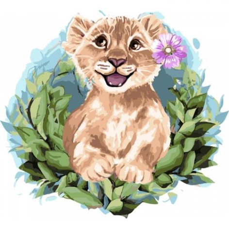 Картина по номерам "Волшебный львёнок" ????