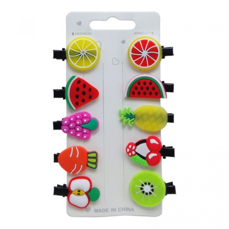 FG16046M Набор заколок для детей, серия фрукты, 10шт.