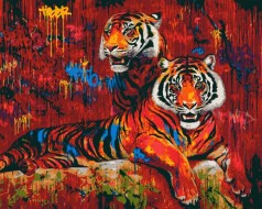 Картина за номерами Street Art Tigers (40x50) (RB-0056)