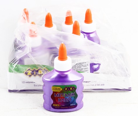 УЦІНКА 30% Клей МЕТАЛІК (для слаймів) фіолетовий на PVA-основі, 88 мл