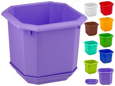 Горщик для квітів восьмигранний 9,5*9,5см по 2шт в уп. //