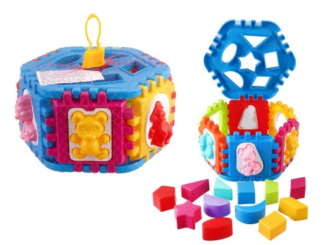 Логічний шестигранник-сортер з геометрич. і тваринами 50-002