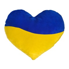 Іграшка-подушка м'яка Серце жовто-блакитне 32 х 28 см МС 180402-03
