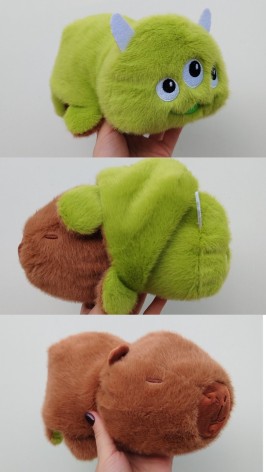 Двостороння м'яка іграшка капібара-зелений монстр 23см
