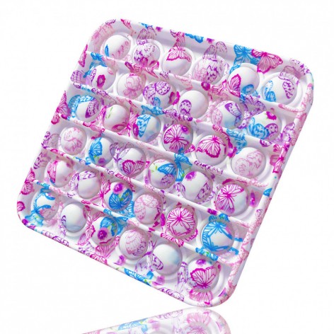 Рідкісний Pop It (Поп Іт) квадрат «Метелики», іграшка антистрес 11,5*11,5 см