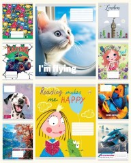 Тетрадь 12 л.клетка Твердая ТЕ41100 Микс 6, 25 шт. в уп. /600/, 10к.